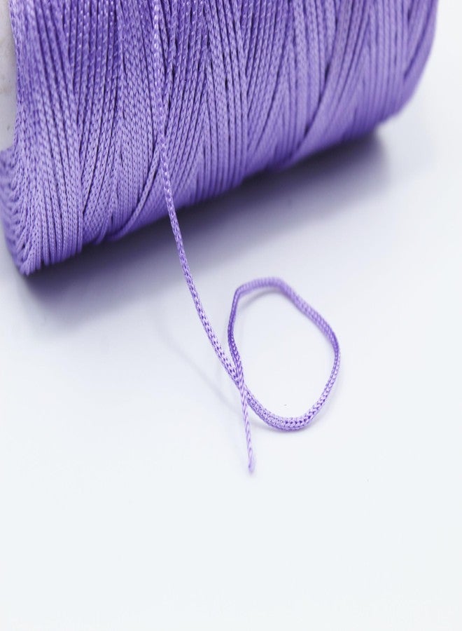 Artify | Nylon PP Braided/Knitted (1mm, 50m) Macramé Cord for Beading for Making Jewelry, Bracelet & Craft - Lavender - Image 3